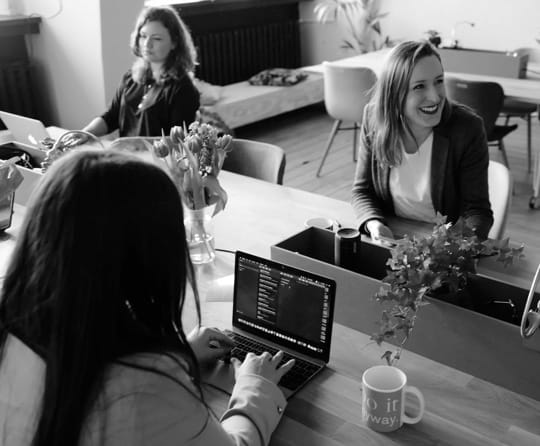 People working at a table