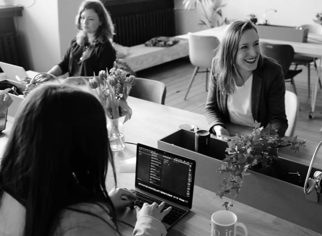 People working at a table